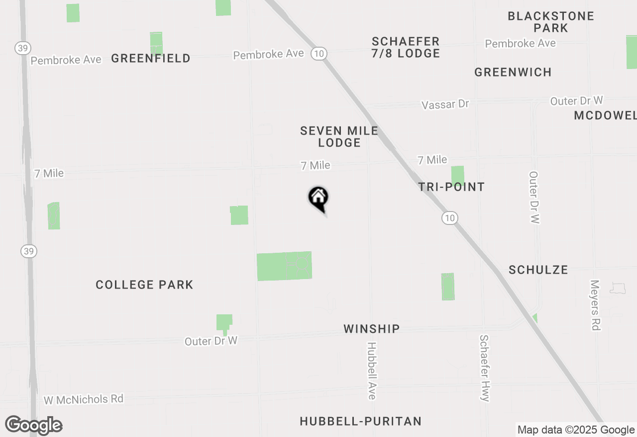 Map of 15292 E 8 Mile Road, Detroit, MI 48235