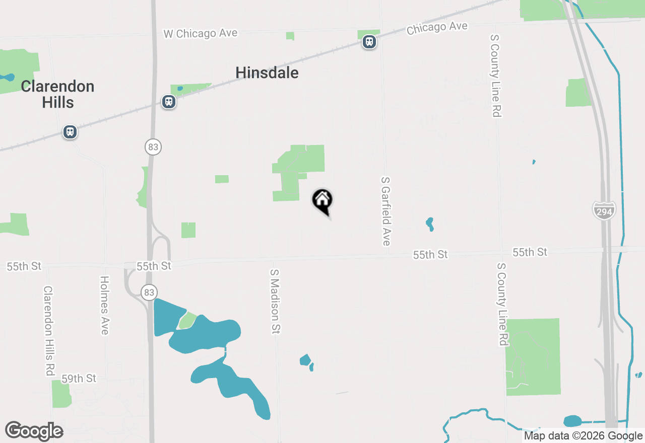 Map of 838 S Grant Street, Hinsdale, IL 60521