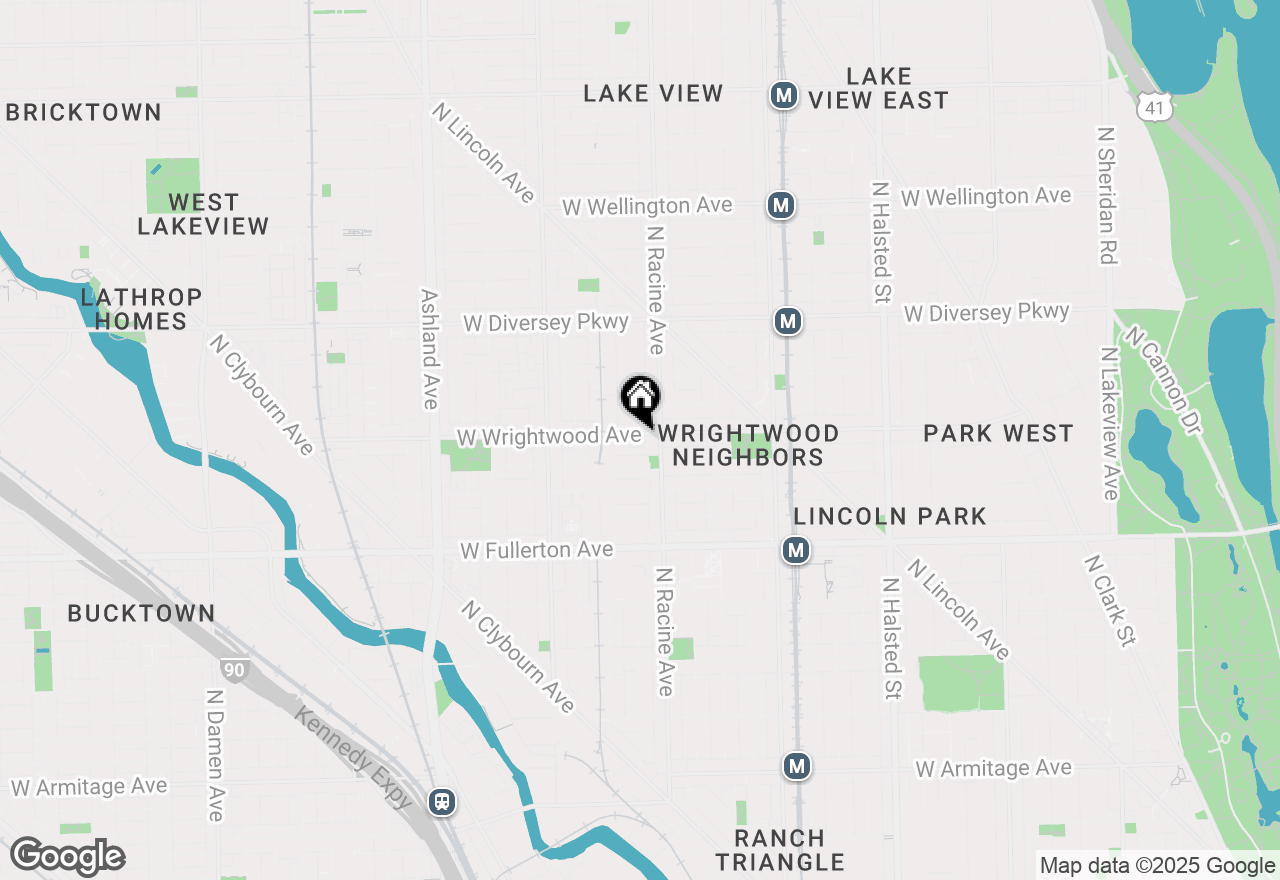 Map of 1219 W Wrightwood Avenue, Chicago, IL 60614