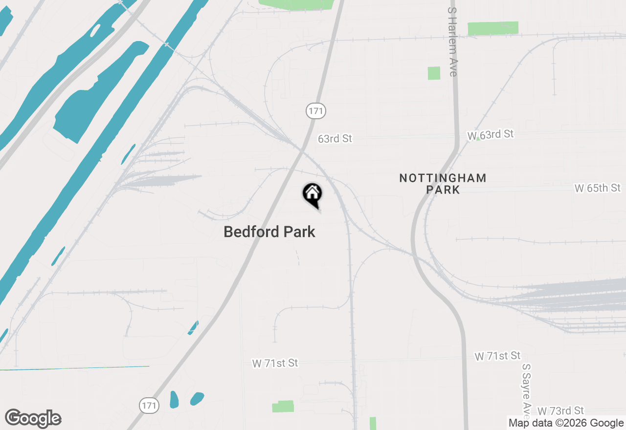 Map of 7710 W 66th Street, Bedford Park, IL 60501