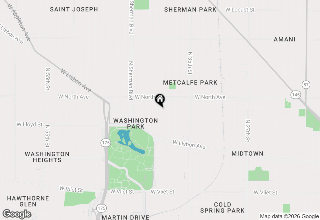 Map of 2167 N 39th St #2169, Milwaukee, WI 53208