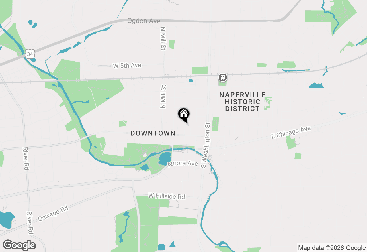 Map of 103 S Webster Street, Naperville, IL 60540