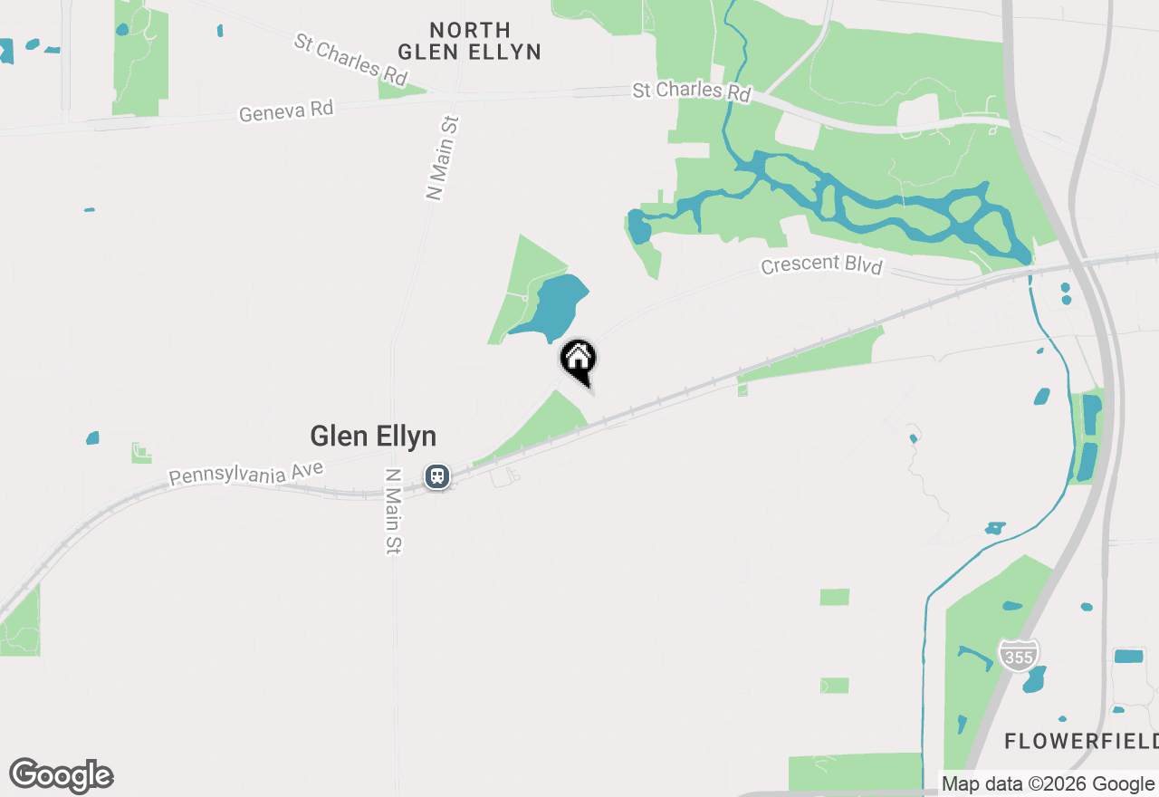 Map of 541 Park Row, Glen Ellyn, IL 60137