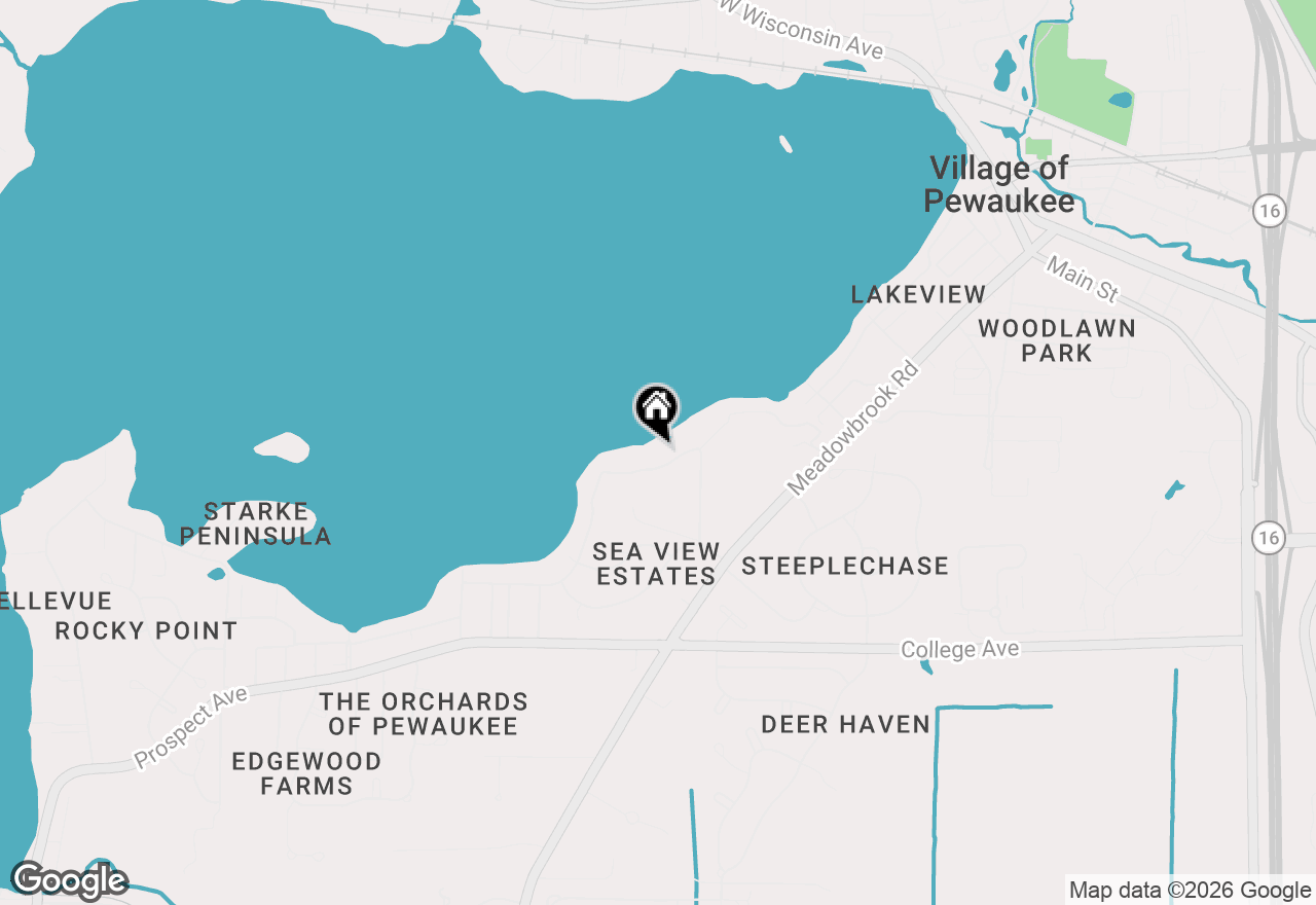 Map of N30W26596 Peterson Dr, Pewaukee, WI 53072