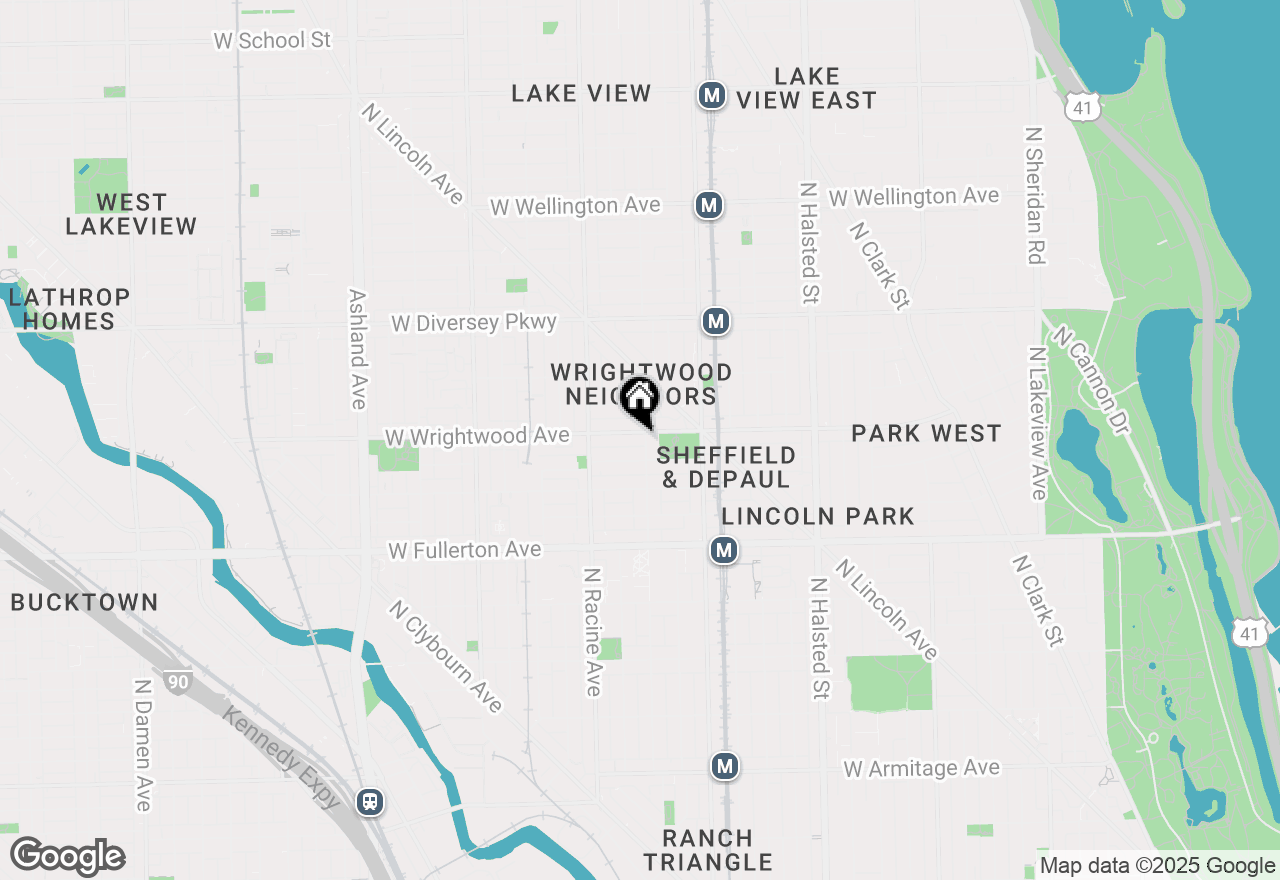 Map of 1101 W Wrightwood Avenue #3, Chicago, IL 60614