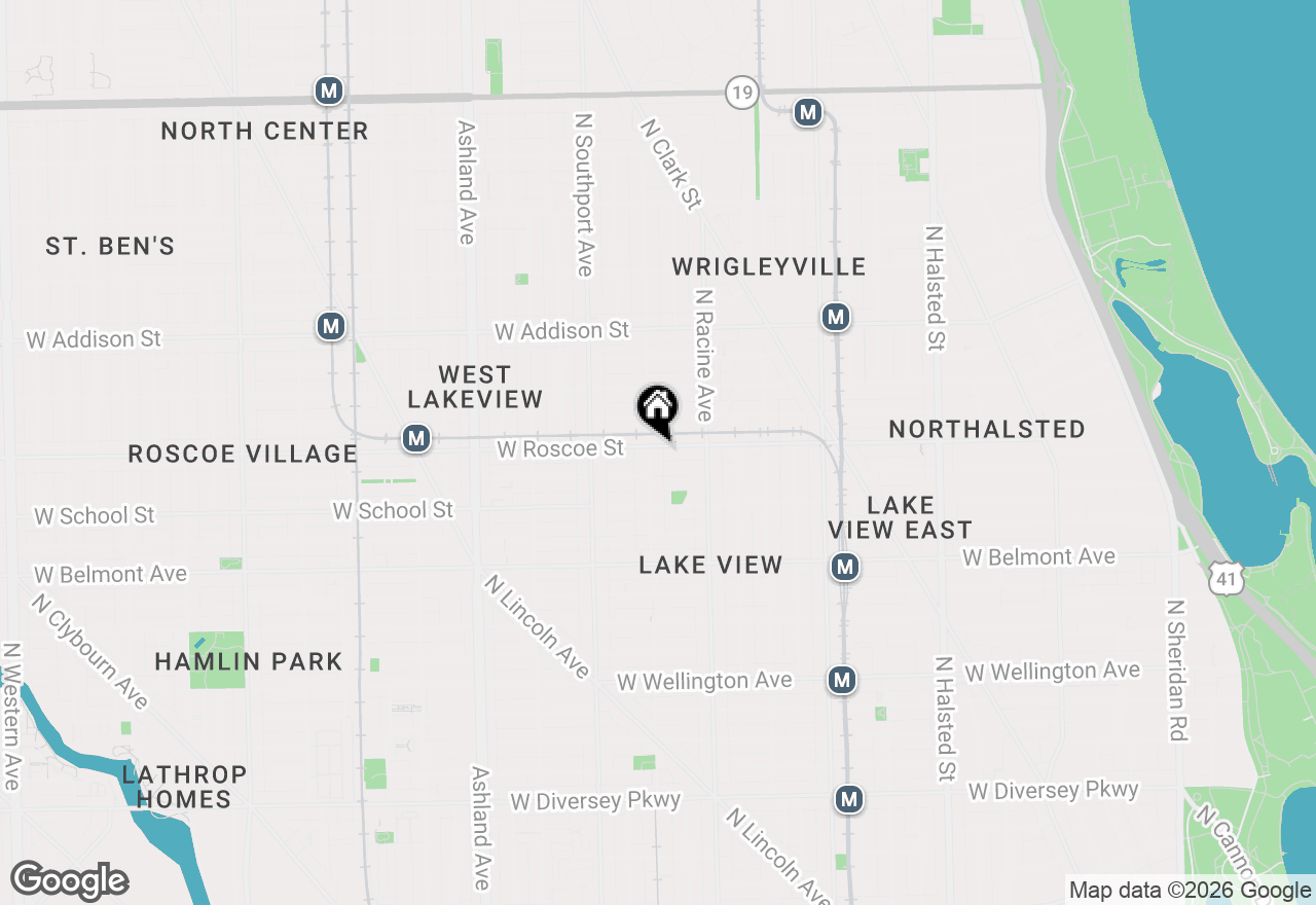 Map of 1249 W Roscoe Street #1, Chicago, IL 60657