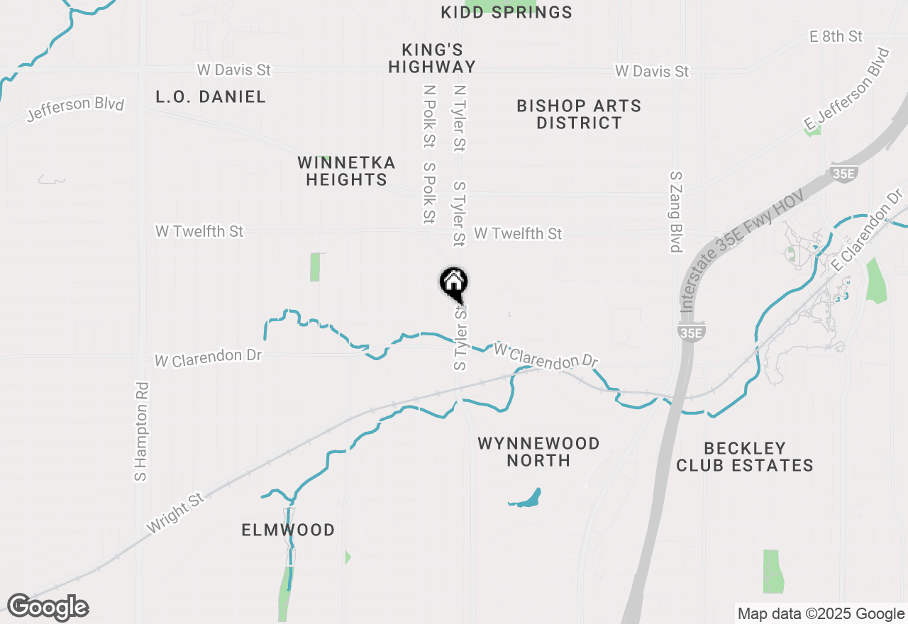 Map of 909 S Tyler Street, Dallas, TX 75208