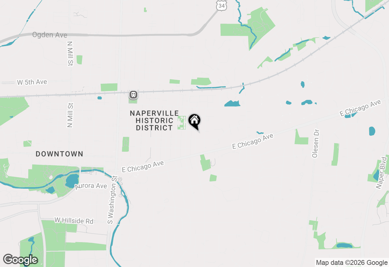 Map of 21 N Julian Street, Naperville, IL 60540