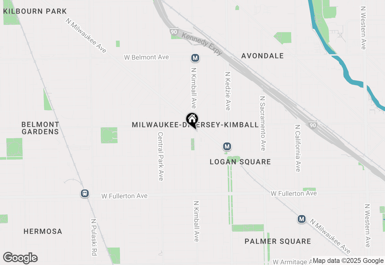 Map of 2734 N Kimball Avenue #3, Chicago, IL 60647