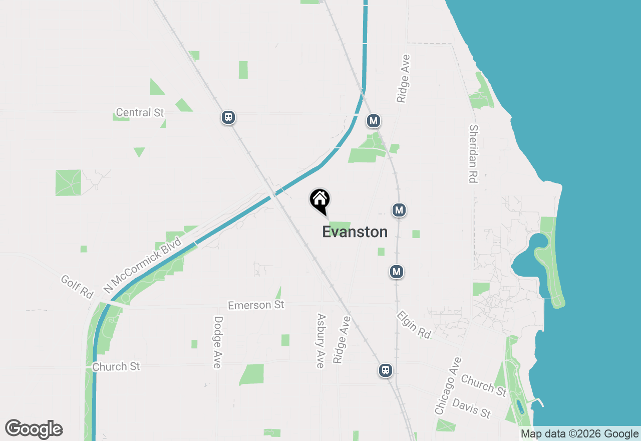 Map of 1315 Leonard Place, Evanston, IL 60201