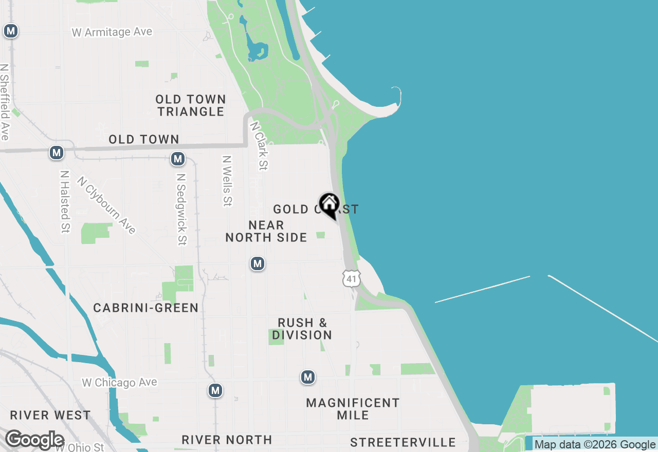 Map of 1313 N Ritchie Court #1005, Chicago, IL 60610