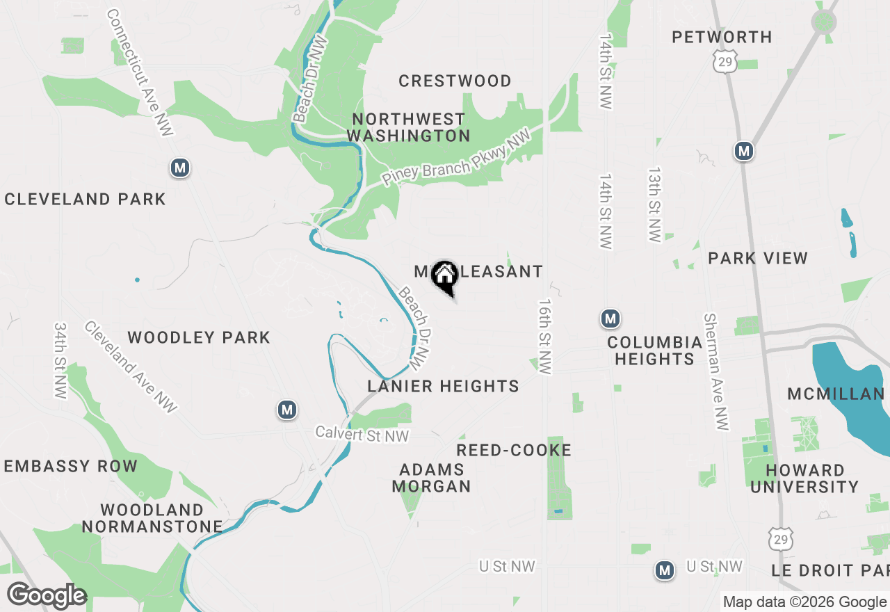 Map of 1832 Kenyon Street Nw, Washington, DC 20010