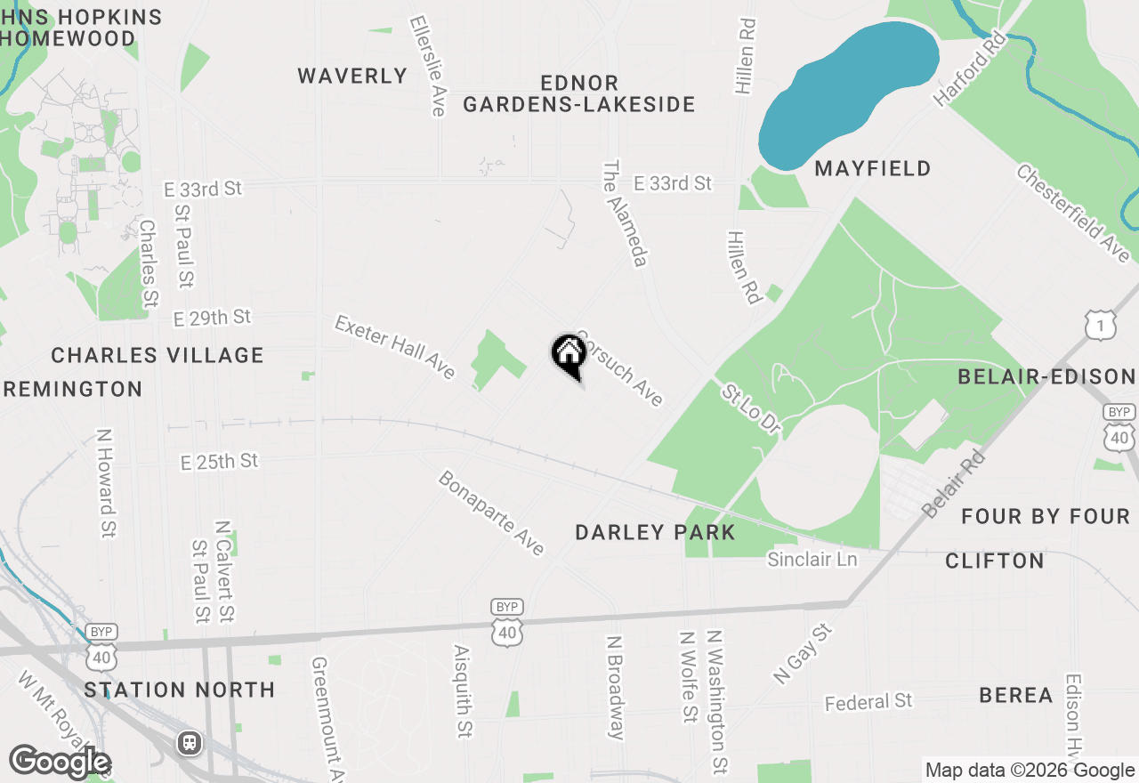 Map of 2632 Garrett Avenue, Baltimore, MD 21218