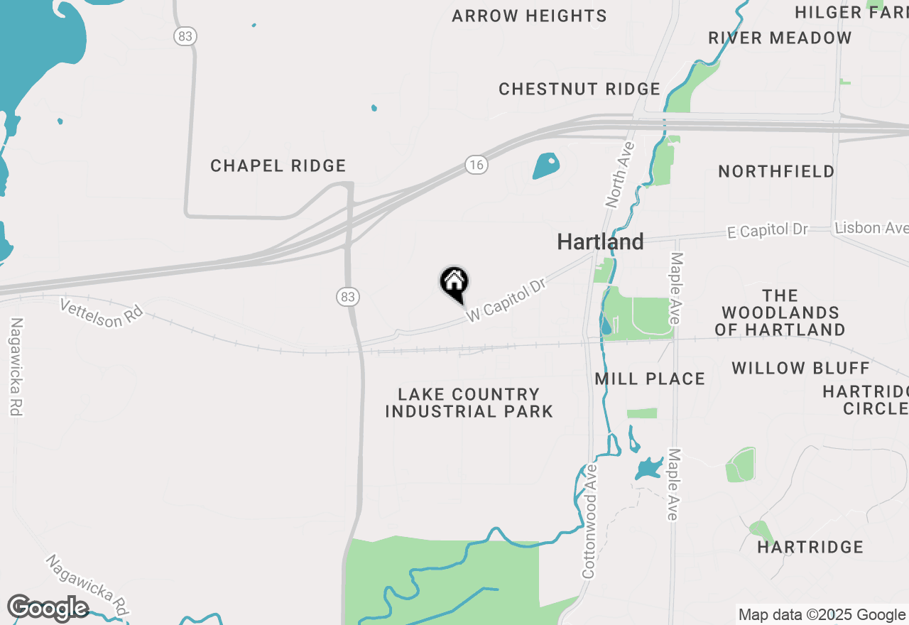 Map of 614 W Capitol Dr, Hartland, WI 53029