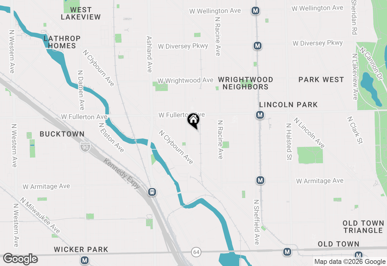 Map of 1335 W Belden Avenue, Chicago, IL 60614