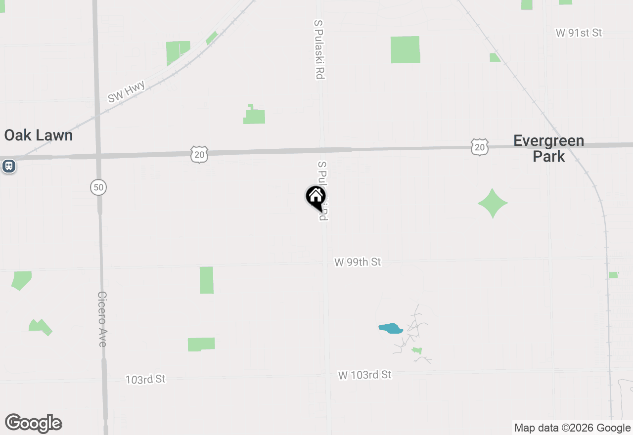 Map of 9720 S Pulaski Road #306, Oak Lawn, IL 60453
