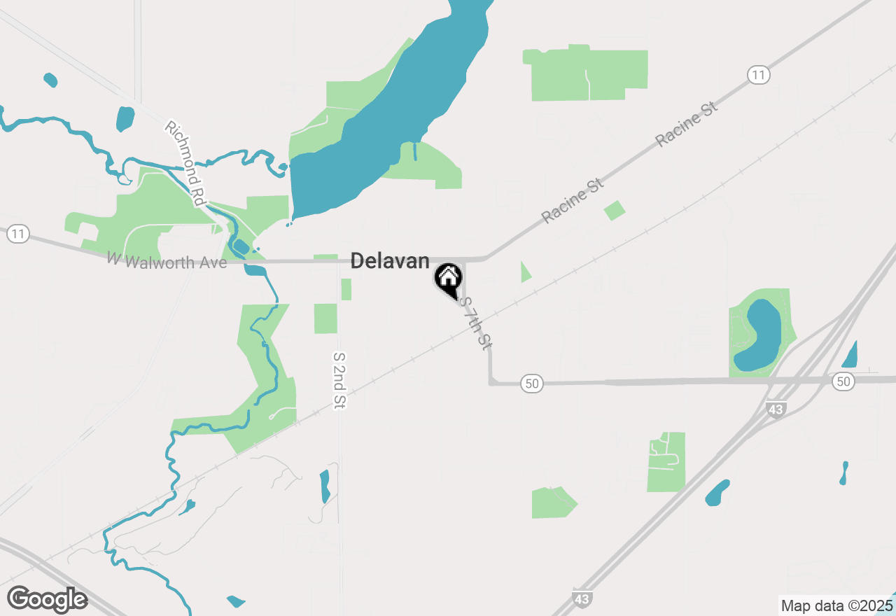 Map of 608 E Washington St, Delavan, WI 53115