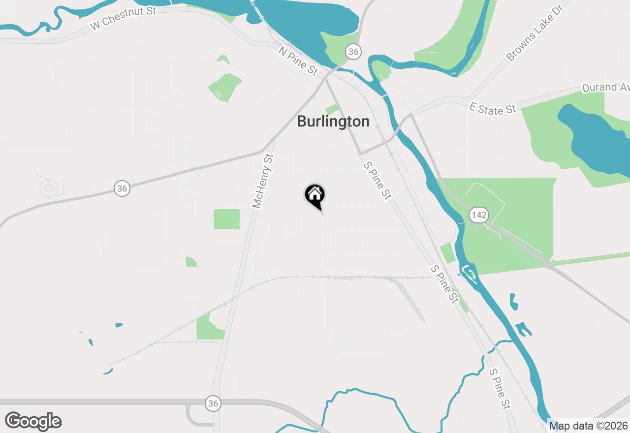 Map of 341 S Kane St, Burlington, WI 53105