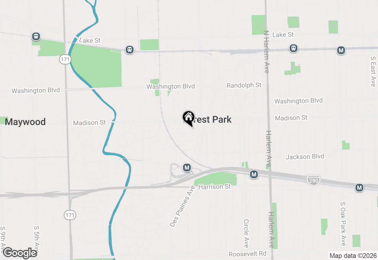 Map of 7652 Monroe Street, Forest Park, IL 60130
