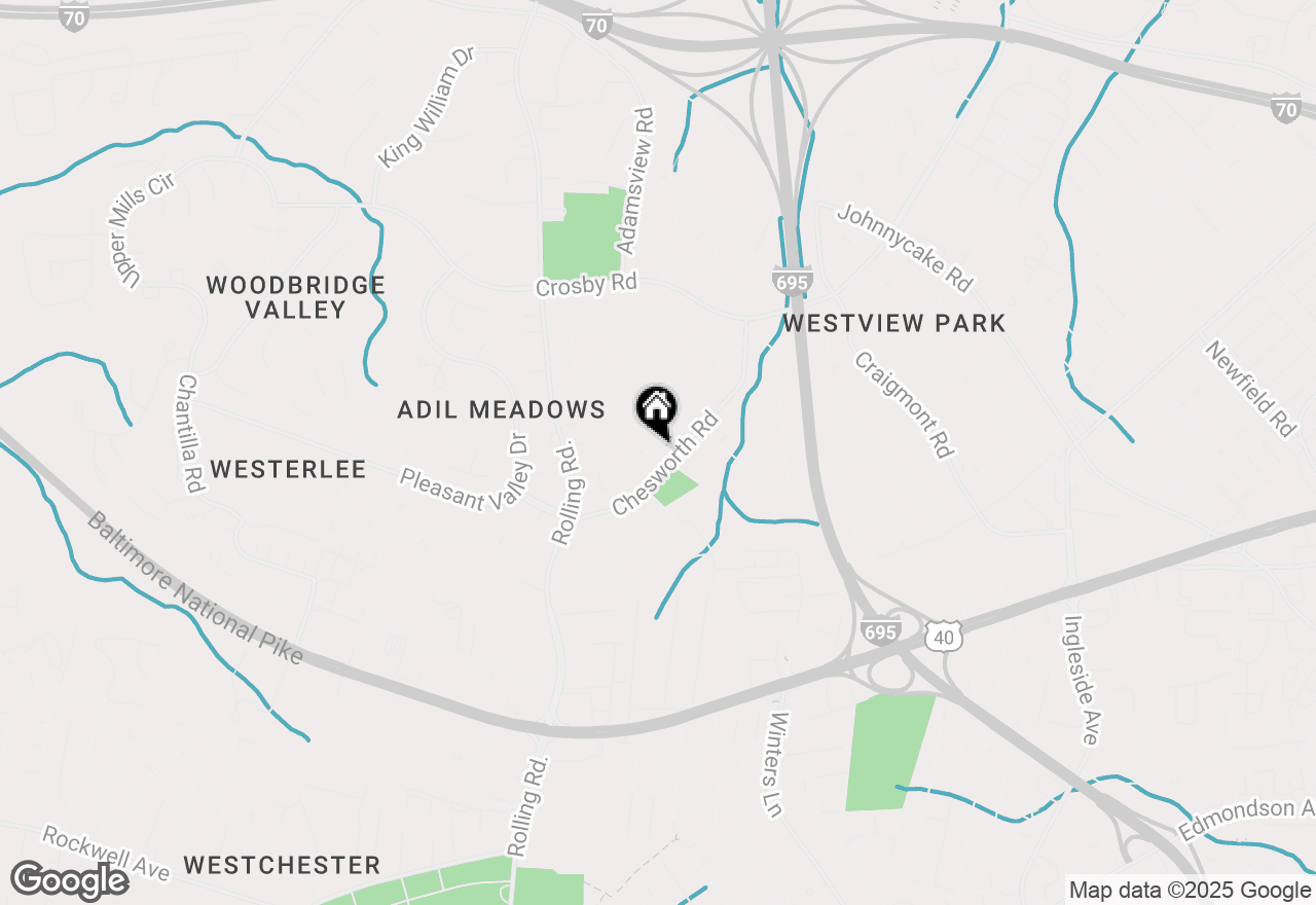Map of 6105 Burnt Oak Road, Catonsville, MD 21228