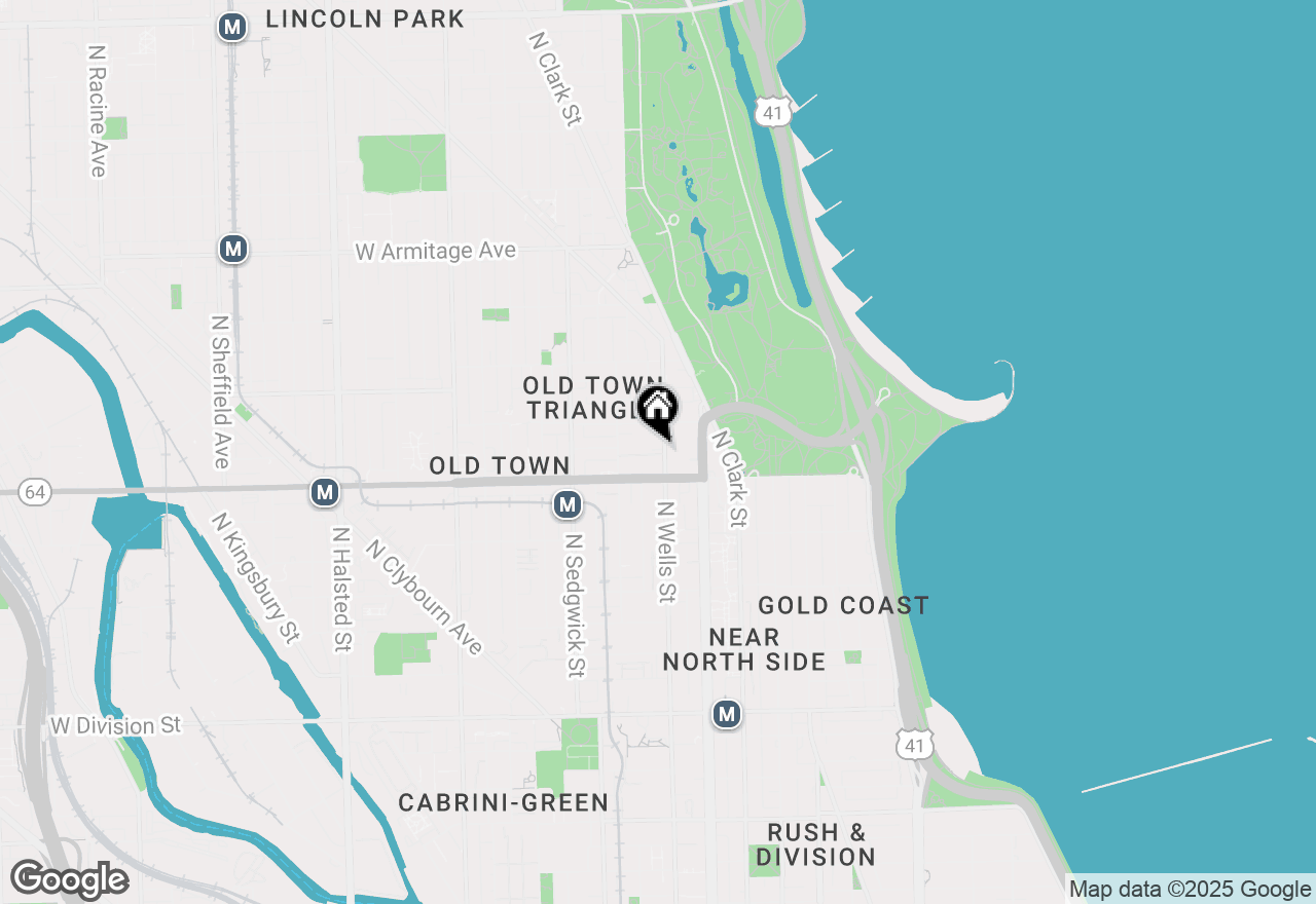 Map of 1628 N Wells Street #3, Chicago, IL 60614