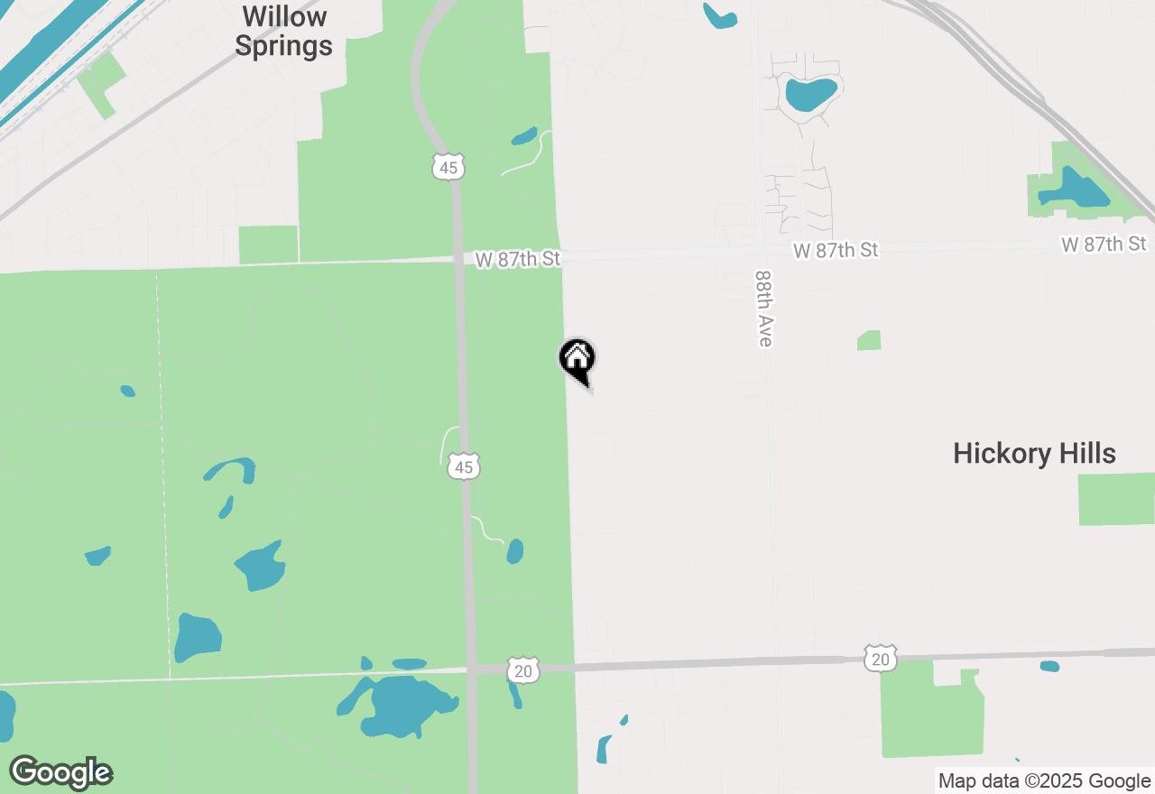 Map of 8942 Birch Lane, Hickory Hills, IL 60457