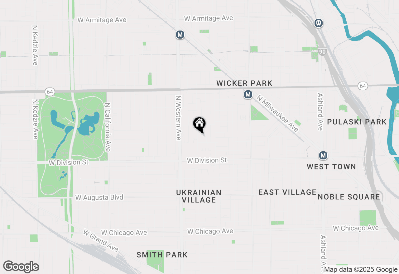 Map of 1319 N Oakley Boulevard, Chicago, IL 60622