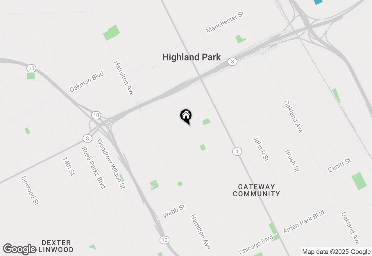 Map of 138 Glendale Street, Highland Park, MI 48203