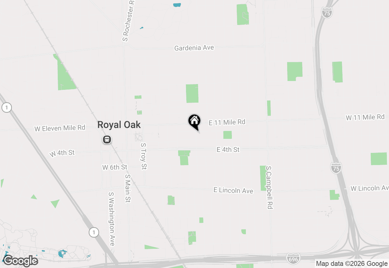 Map of 828 E 2nd Street, Royal Oak, MI 48067