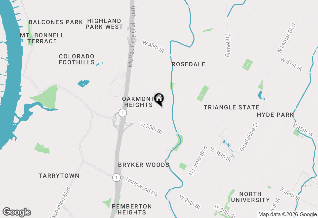 Map of 3814 Ridgelea Dr #A, Austin, TX 78731