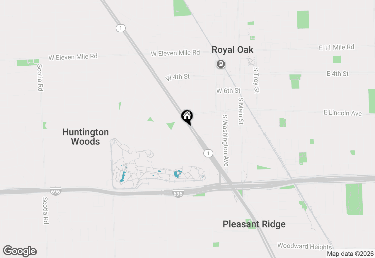 Map of 25835 Woodward Avenue #101, Royal Oak, MI 48067