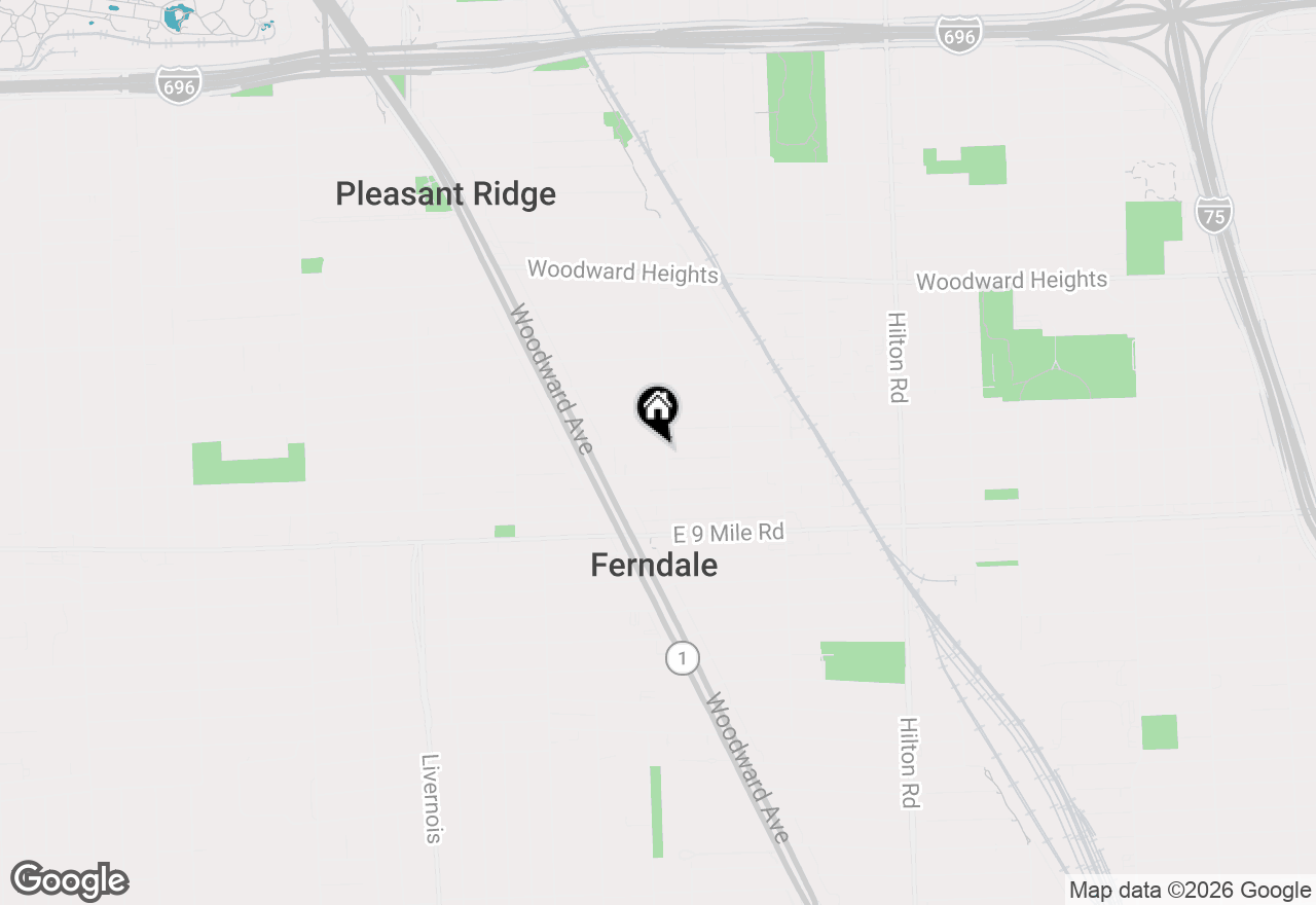 Map of 260 E Cambourne Street, Ferndale, MI 48220