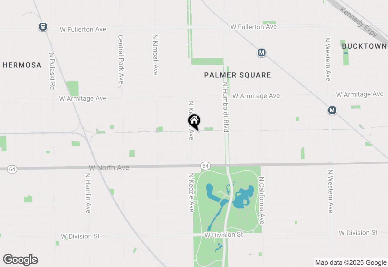 Map of 1753 N Kedzie Avenue #1S, Chicago, IL 60647