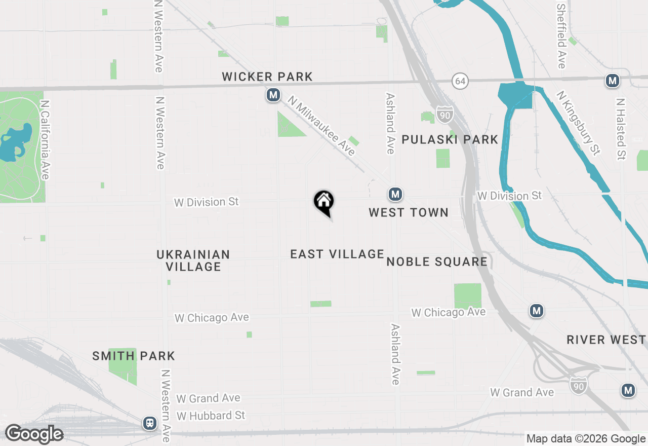 Map of 1111 N Honore Street #1, Chicago, IL 60622