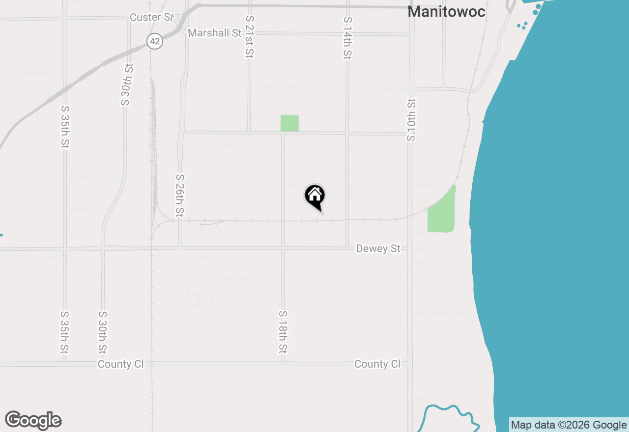 Map of 1525 George St, Manitowoc, WI 54220