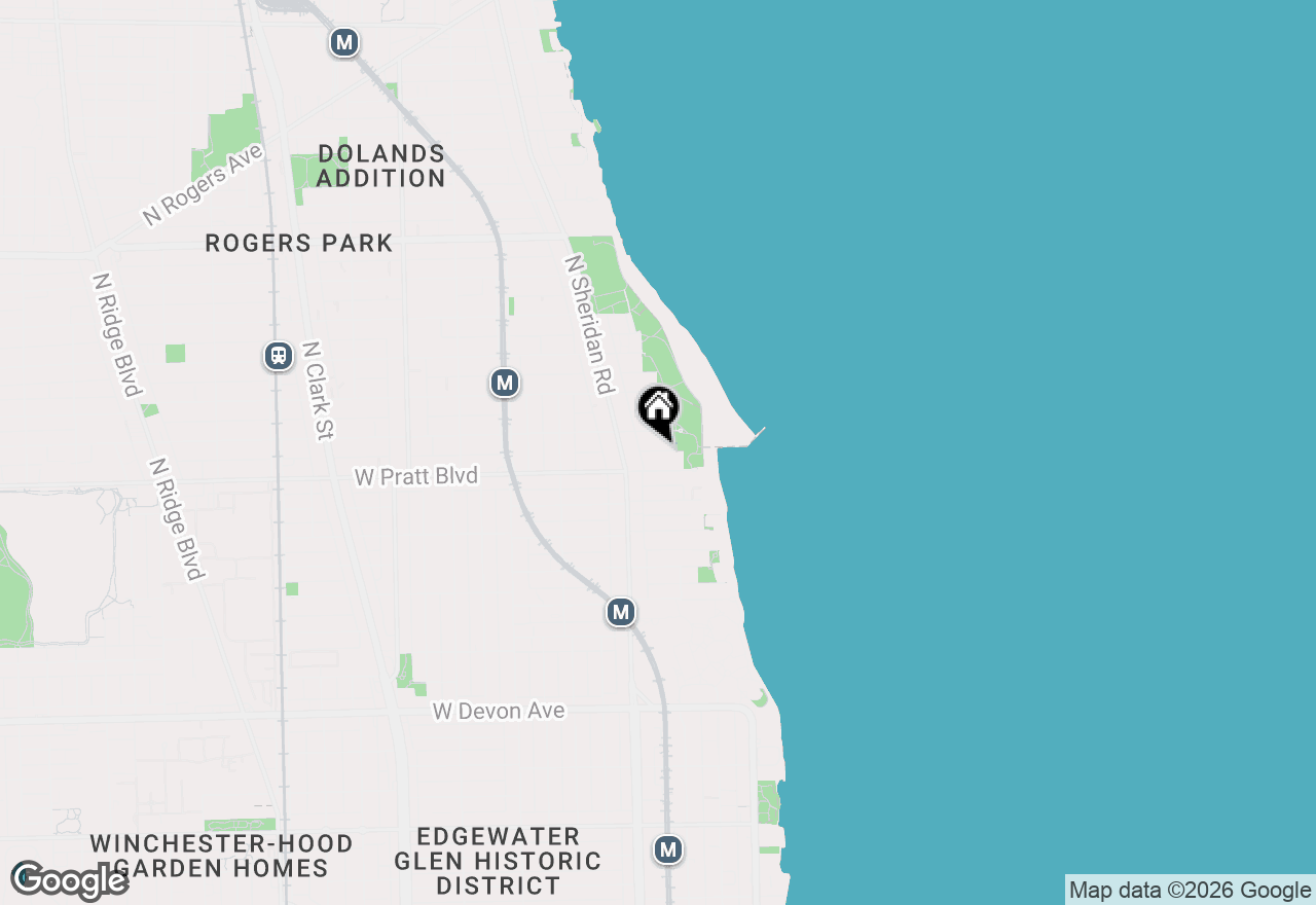 Map of 1124 W Pratt Boulevard #1N, Chicago, IL 60626