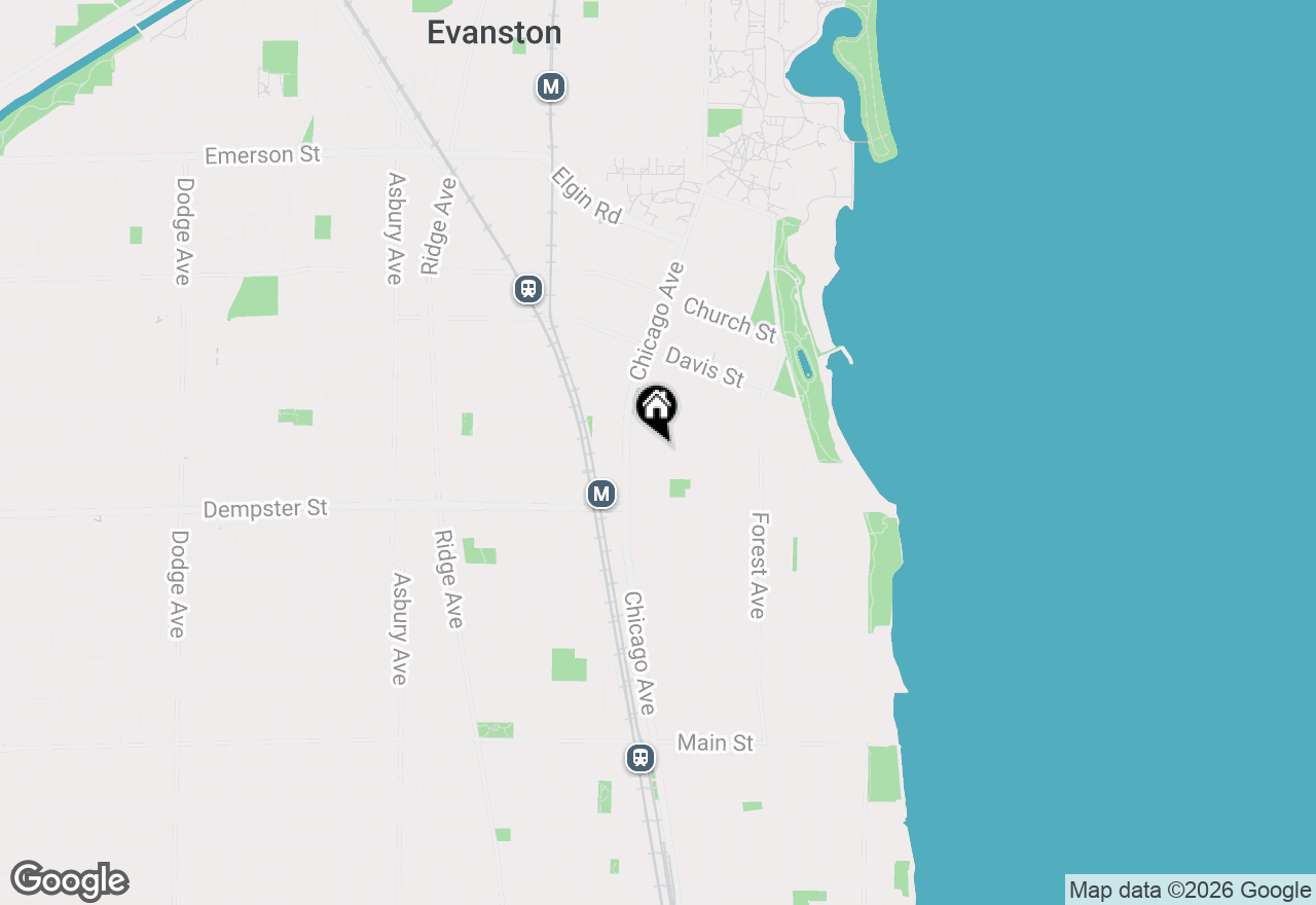 Map of 1408 Hinman Avenue #1W, Evanston, IL 60201