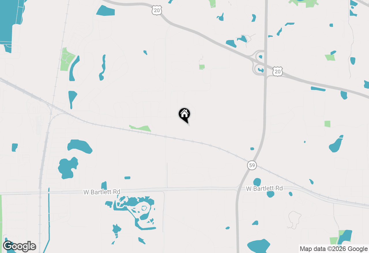 Map of 1374 Foxglove Drive, Bartlett, IL 60103