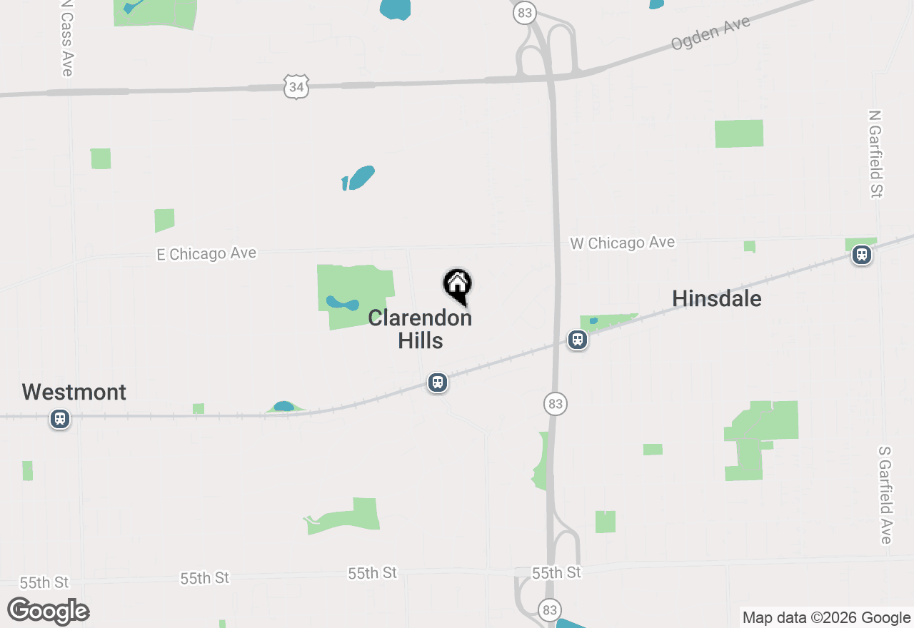 Map of 33 Norfolk Avenue, Clarendon Hills, IL 60514