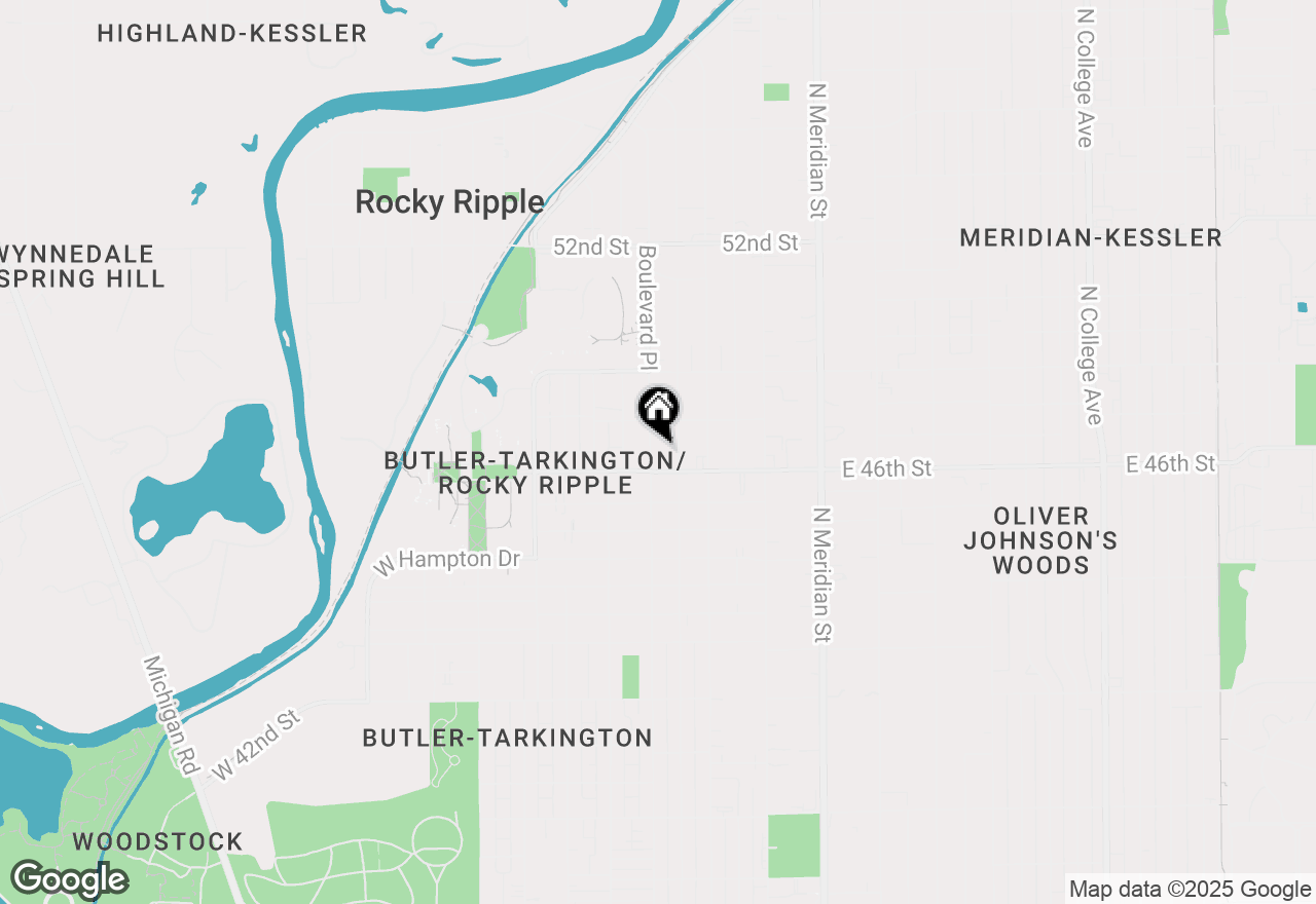 Map of 4619 Boulevard Place, Indianapolis, IN 46208