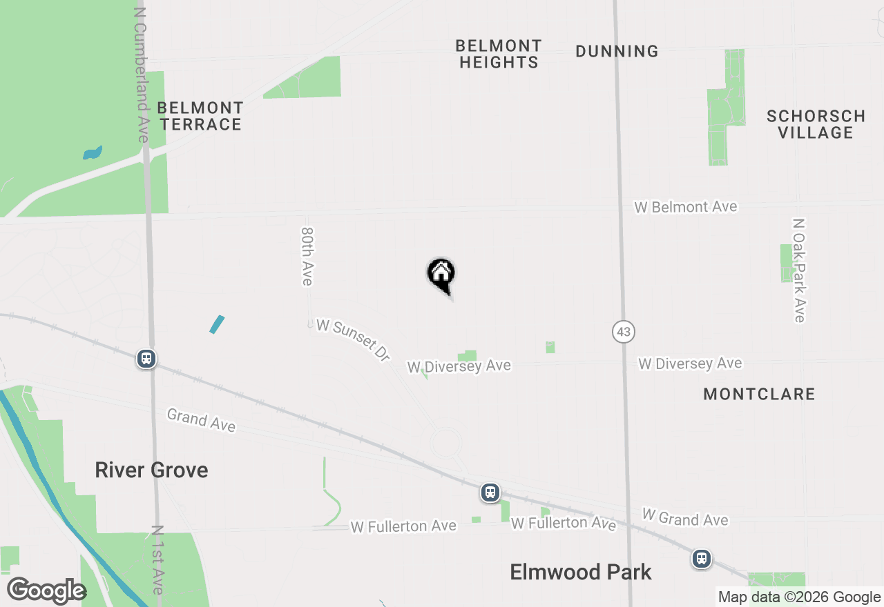 Map of 2928 N 76th Court, Elmwood Park, IL 60707
