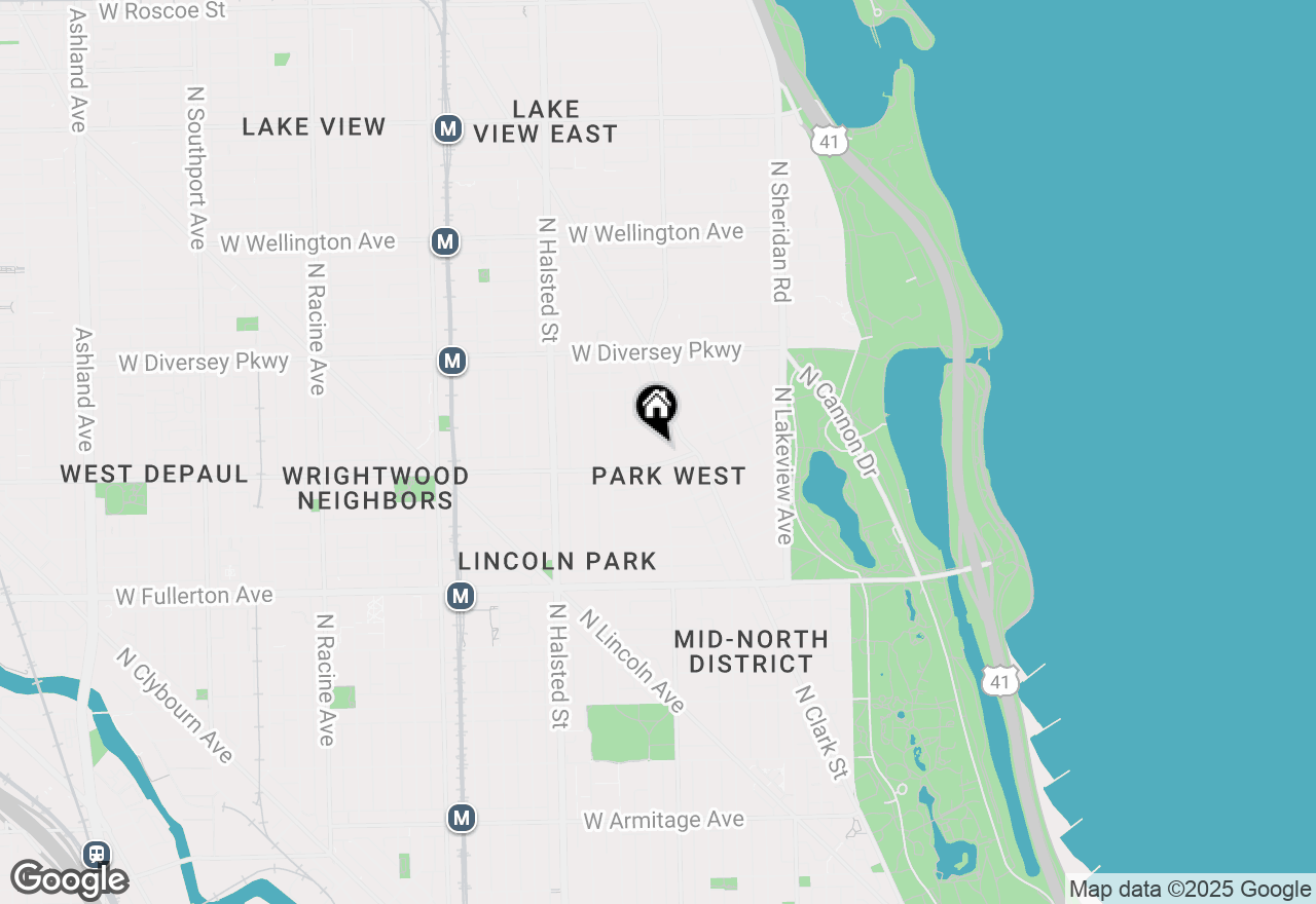 Map of 640 W Wrightwood Avenue #105, Chicago, IL 60614