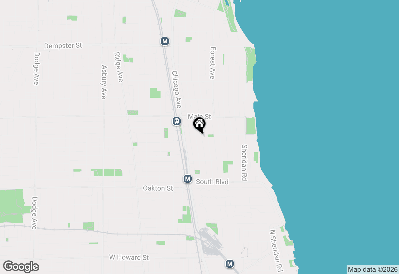 Map of 733 Hinman Avenue #1E, Evanston, IL 60202