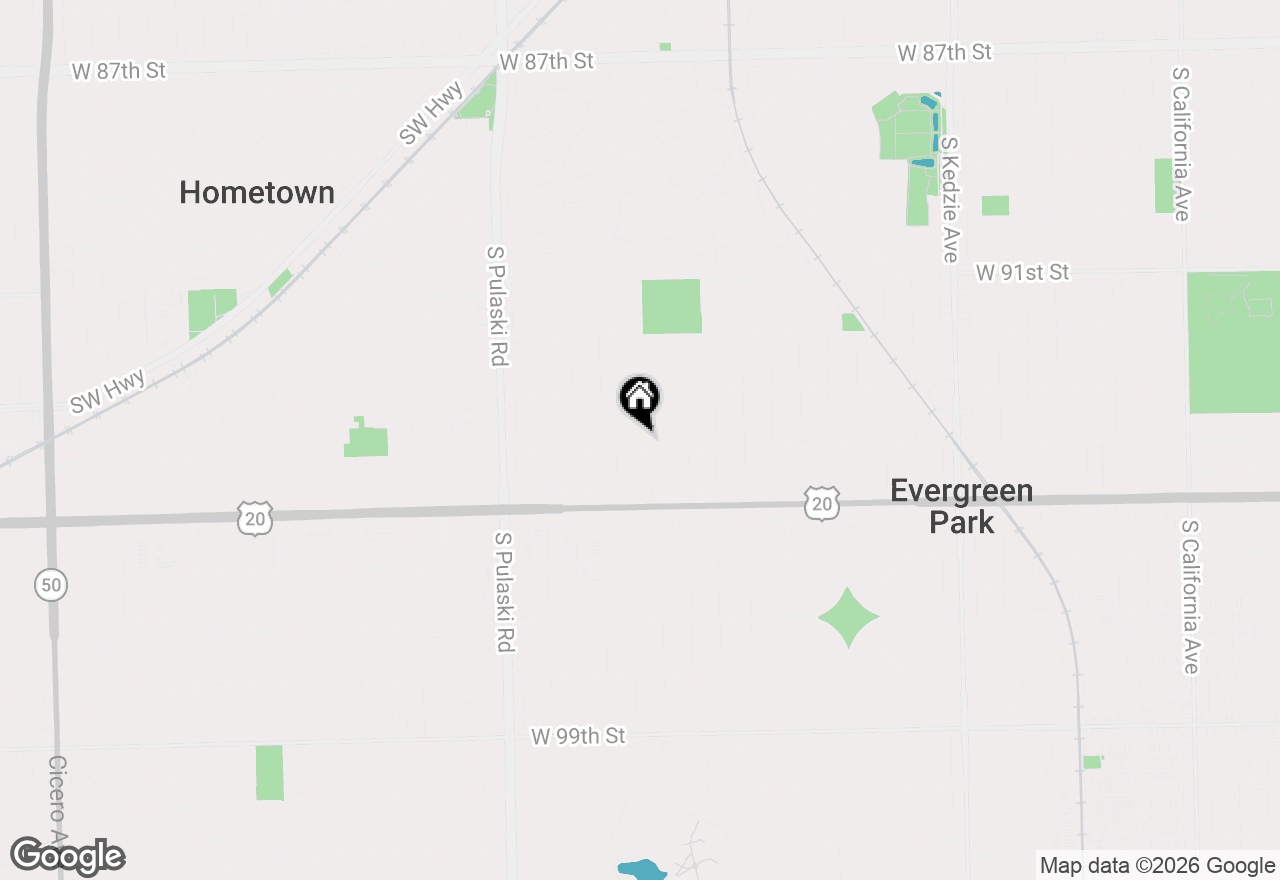 Map of 9352 S Ridgeway Avenue, Evergreen Park, IL 60805