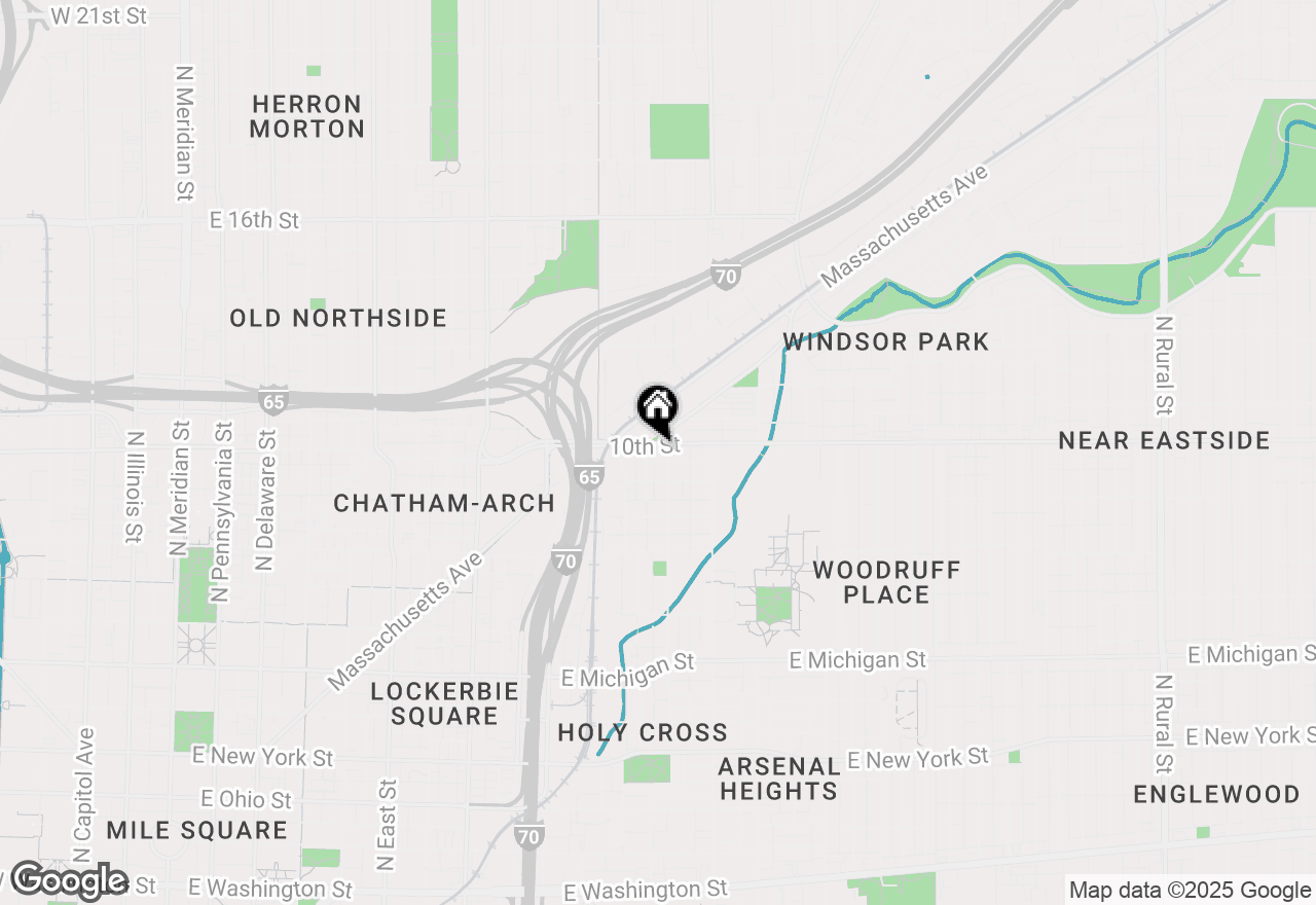Map of 1137 E 10th Street, Indianapolis, IN 46202