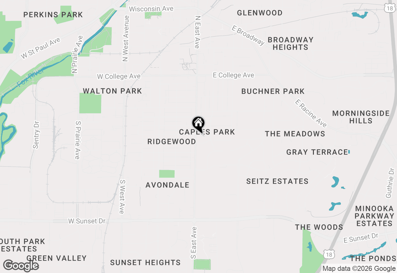 Map of 601 S East Ave, Waukesha, WI 53186