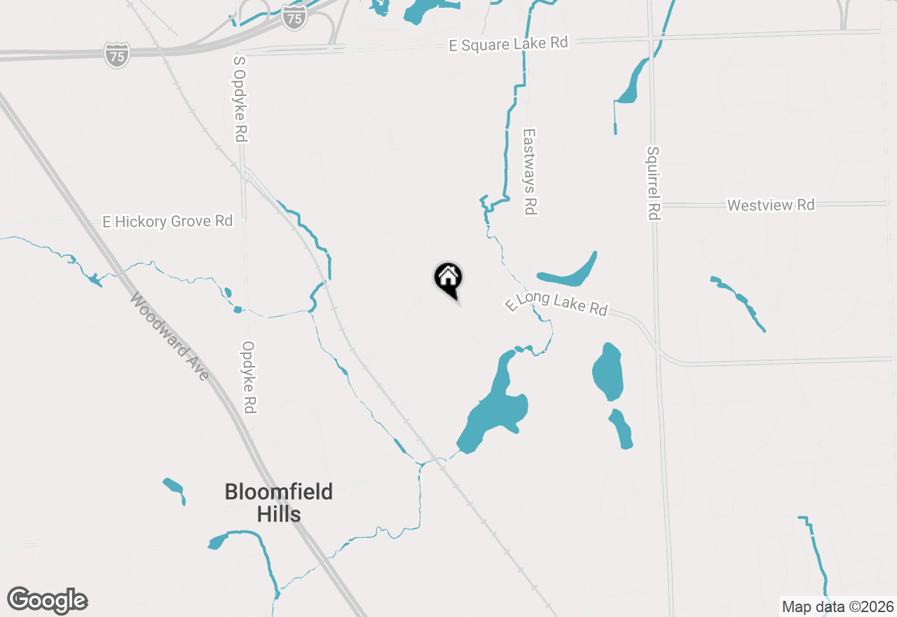 Map of 575 Chase Lane, Bloomfield Hills, MI 48304