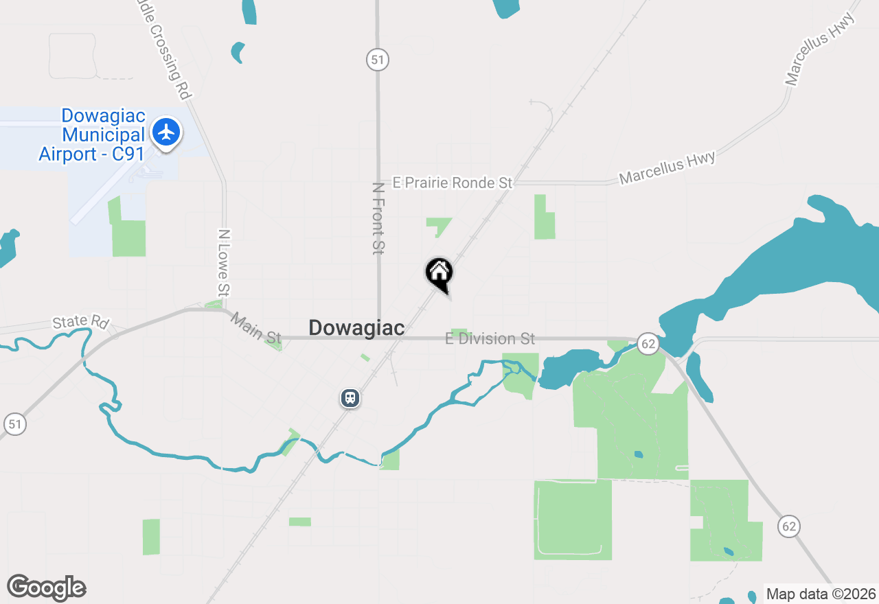 Map of 120 E Railroad Street, Dowagiac, MI 49047