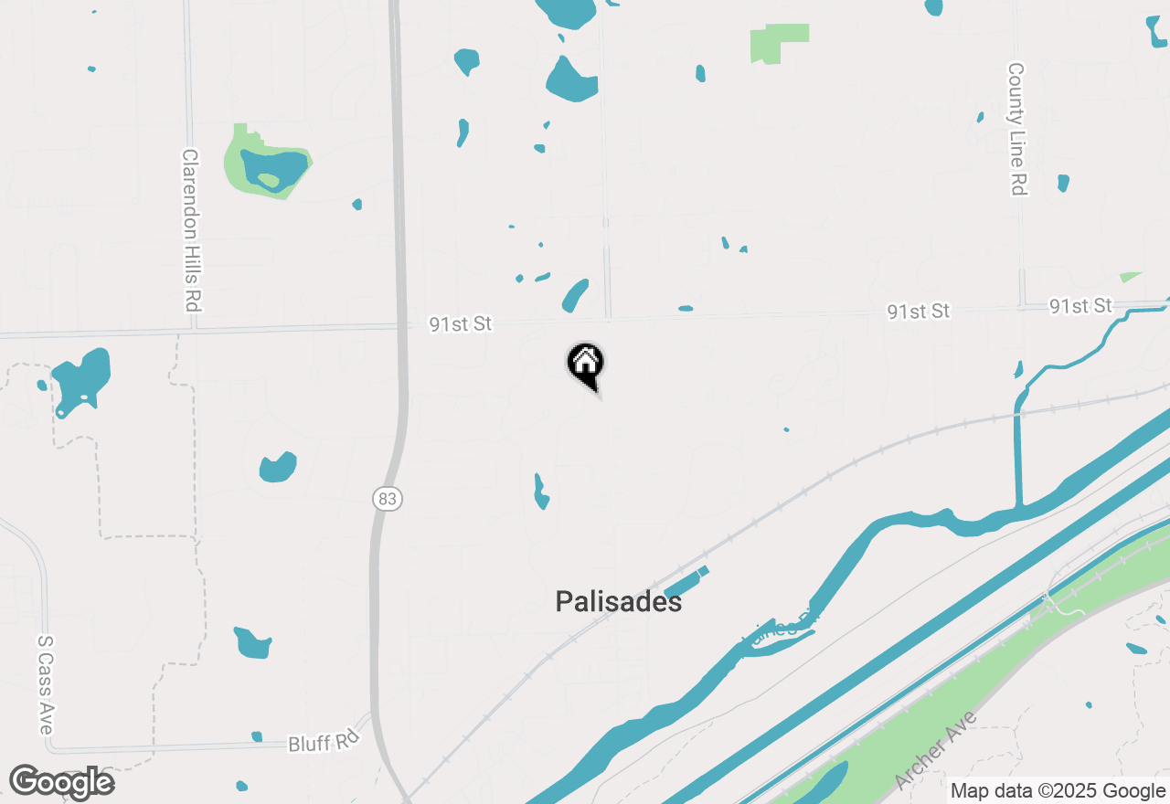 Map of 9289 E Falling Water Drive, Burr Ridge, IL 60527
