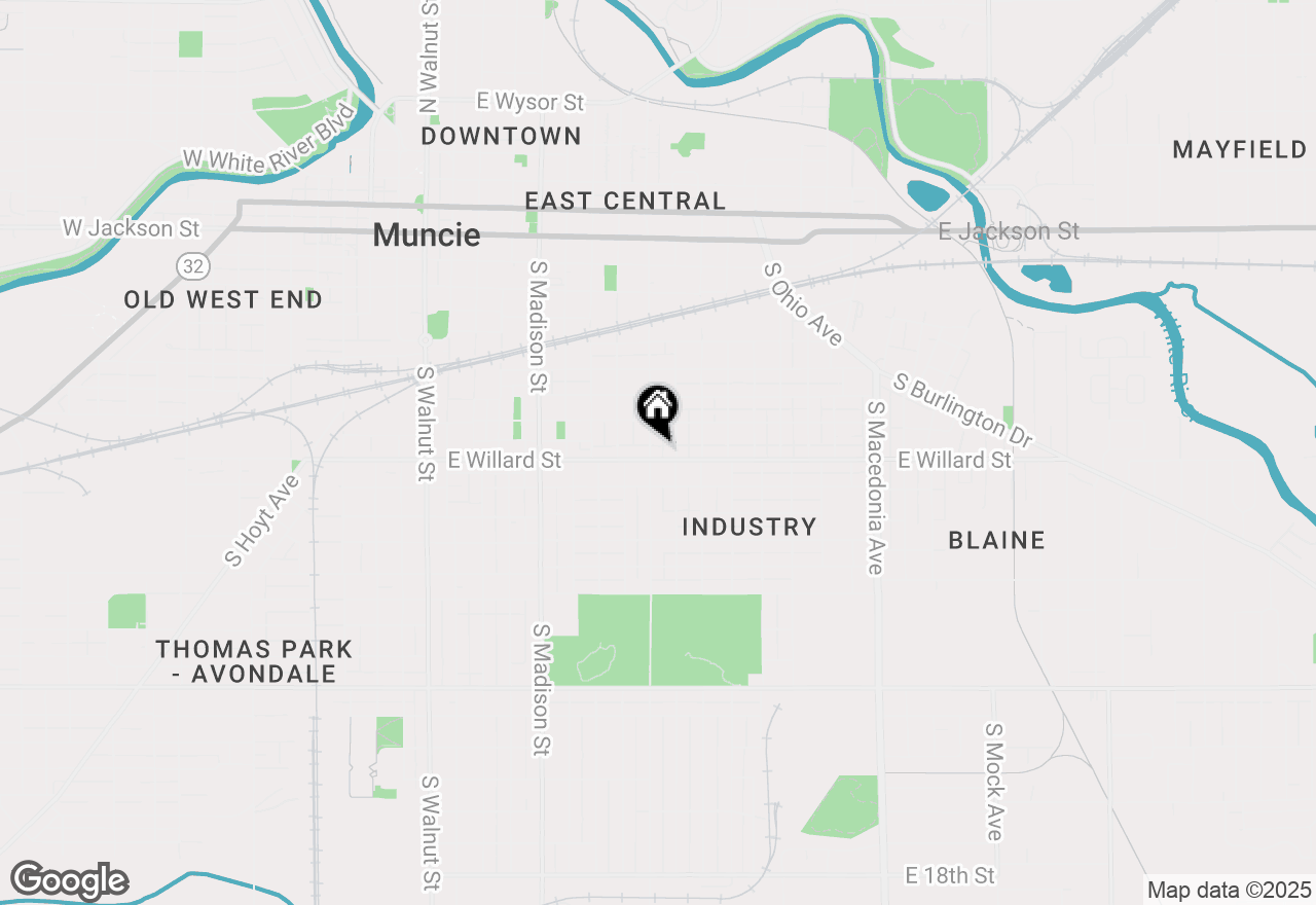 Map of 904 E Willard Street, Muncie, IN 47302